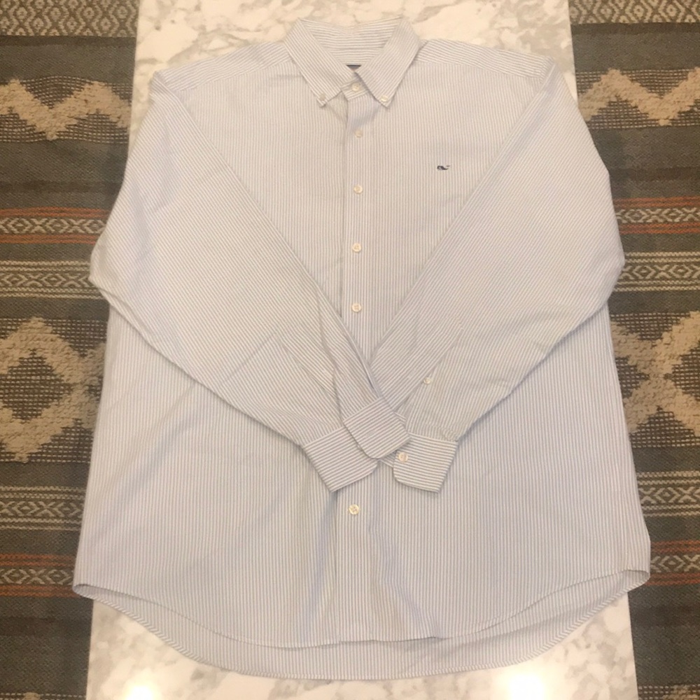 Vineyard Vines Blue/White Stripe Oxford Shirt